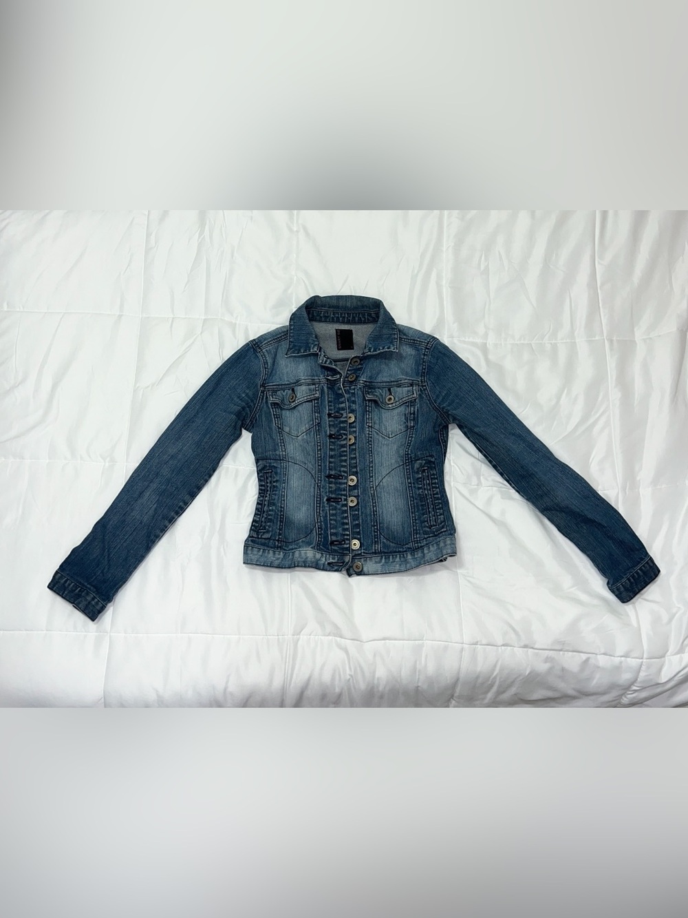 Smart Set Blue Demim Fitted Jacket Women’s Size 5 Jean Jacket Casual Retro